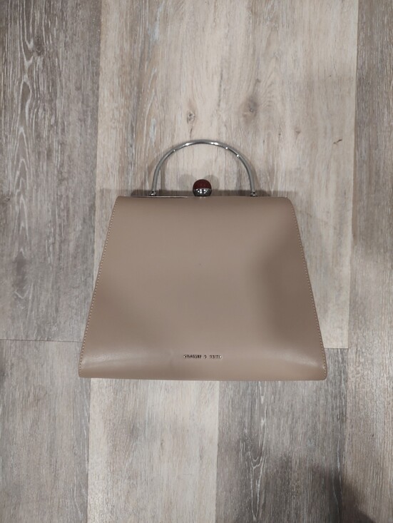 Charles & Keith Handbags - Charles & Keith Taupe Structured Top-Handle Bag